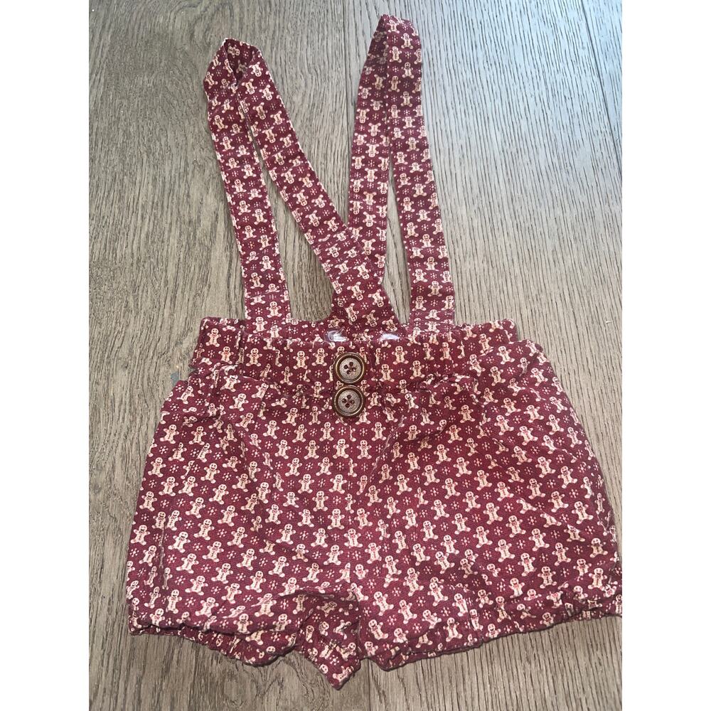 Lovely Aze Co Handmade Boutique Gingerbread Cookie Suspender Bloomers 3T